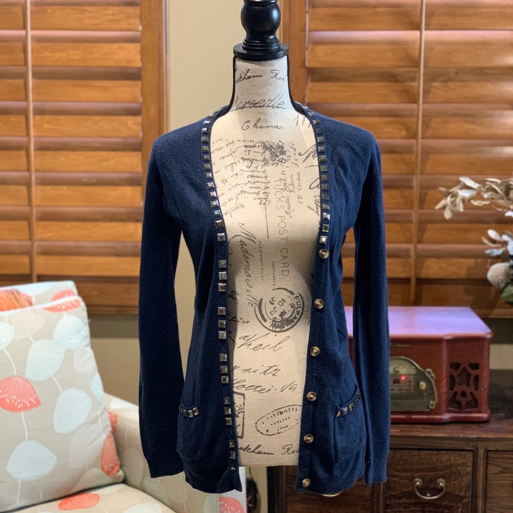Blue wool cardigan